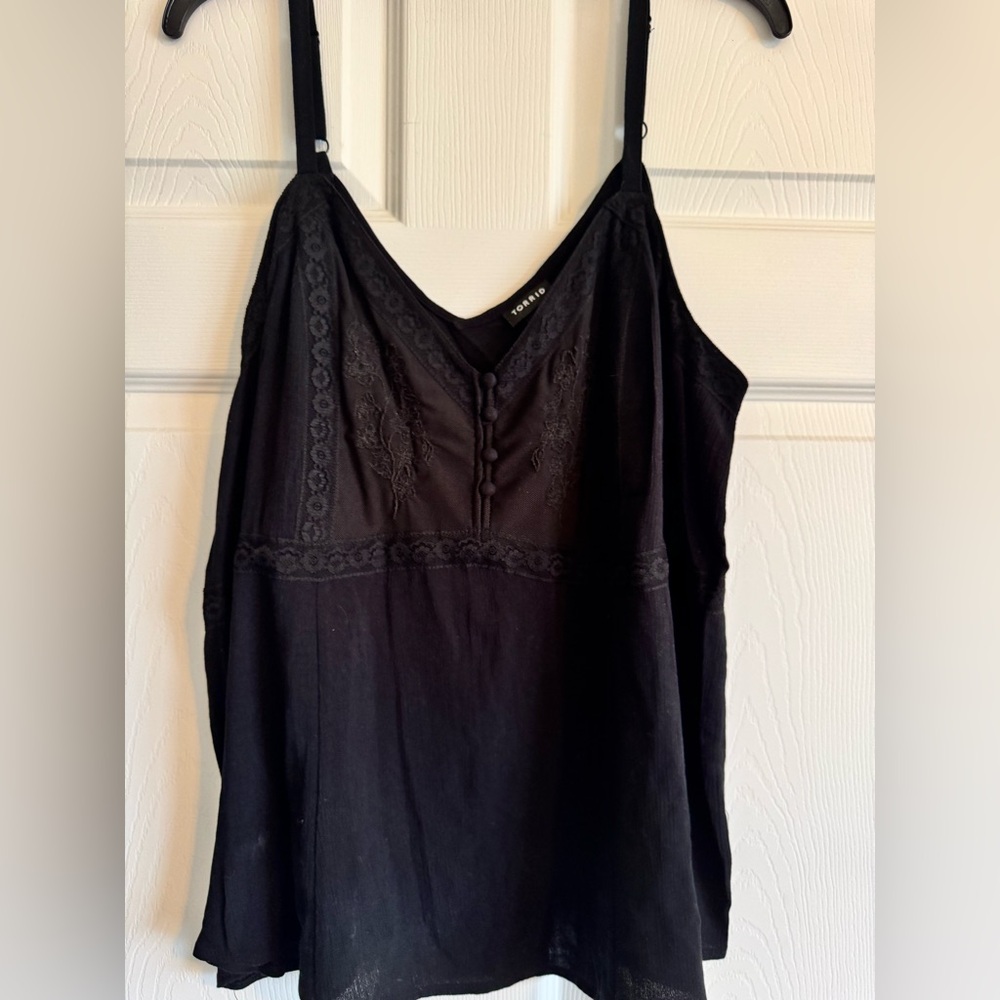 Torrid Black Lace Detail Women's Plus Size Top